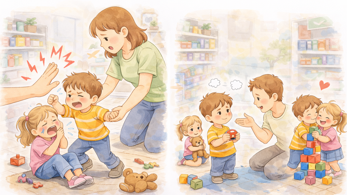 4-latek bije rodzeństwo – przykład reakcji rodzica