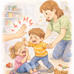 Rodzic zatrzymuje 4-latka, który uderza młodsze rodzeństwo