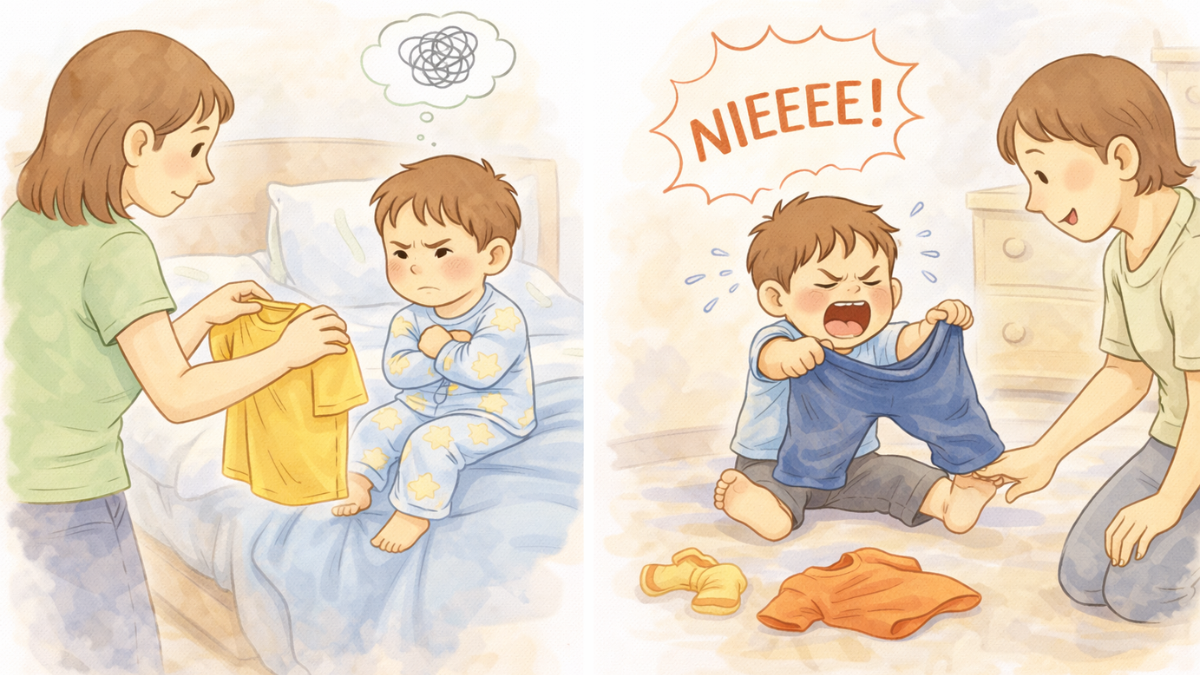 Dlaczego dziecko nie chce się ubierać – przykładowe sytuacje z poranka