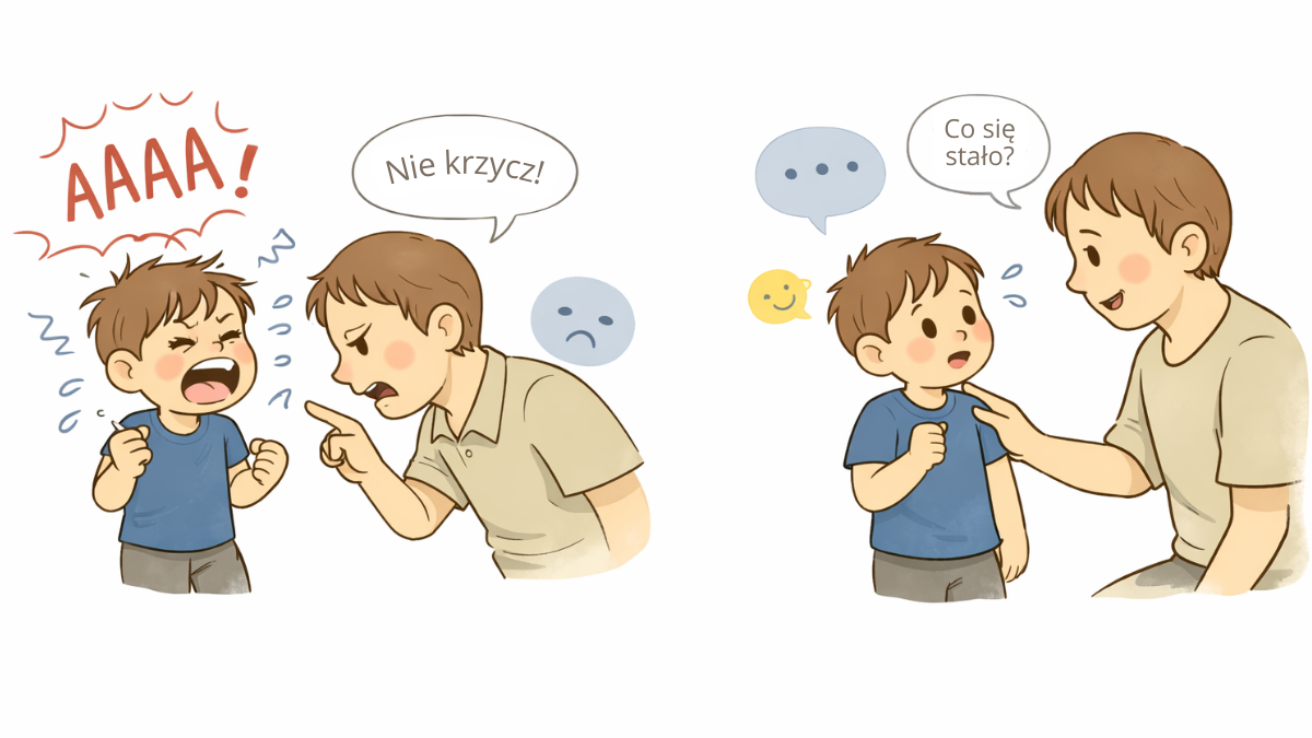 Jak reagować, gdy dziecko krzyczy zamiast mówić – porównanie reakcji dorosłego