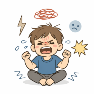 Dziecko wpada w złość, wyrażające silne emocje