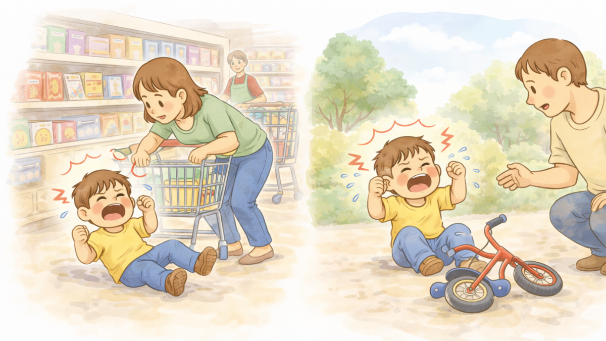 Napady złości u 3-latka – przykładowe sytuacje w sklepie i na spacerze