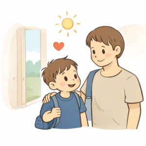 Spokojny poranek z dzieckiem – uśmiech, bliskość i brak pośpiechu przed wyjściem z domu