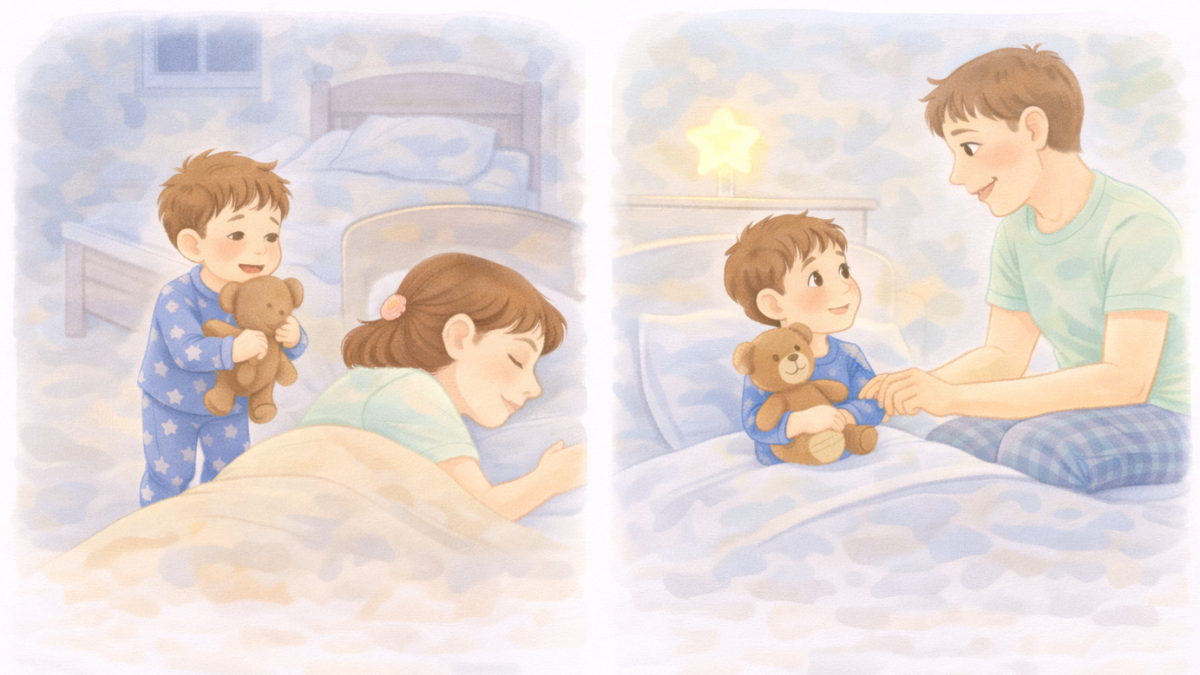 3-latek nie chce spać w swoim łóżku – spokojna reakcja rodzica